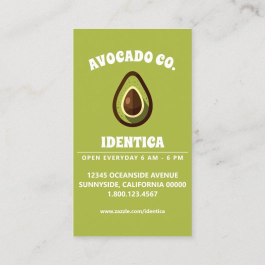 avocado visitekaartje (Achterkant)