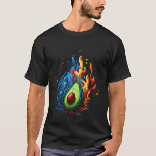 Avocado Vlammen Veganistisch Vegetarisch Gezond Di T-shirt
