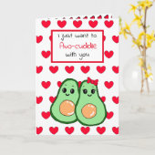 Avocado Voedsel Grappen, Cute Happy Anniversary Ka Kaart (Gele Bloem)