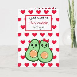 Avocado Voedselgrap, Schattige Gelukkige Valentijn Kaart