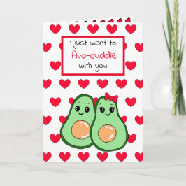 Avocado Voedselgrap, Schattige Gelukkige Valentijn Kaart