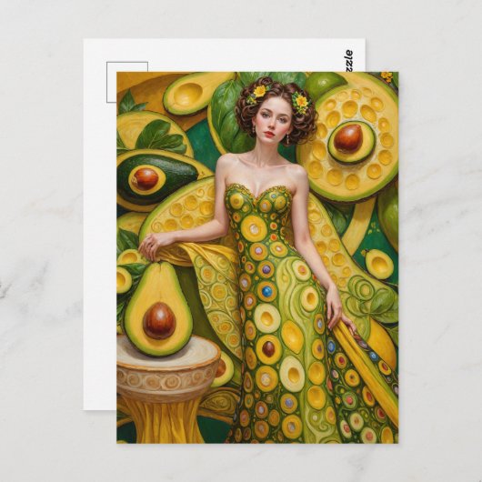 Avocado vrouw met extra vingers briefkaart (Voorkant / Achterkant)