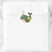 Avocado Walvis Ronde Sticker (Tas)
