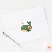 Avocado Walvis Ronde Sticker (Envelop)