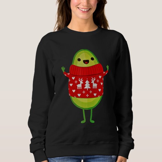 Avocado Wearing Ugly Sweater Merry Christmas (Voorkant)