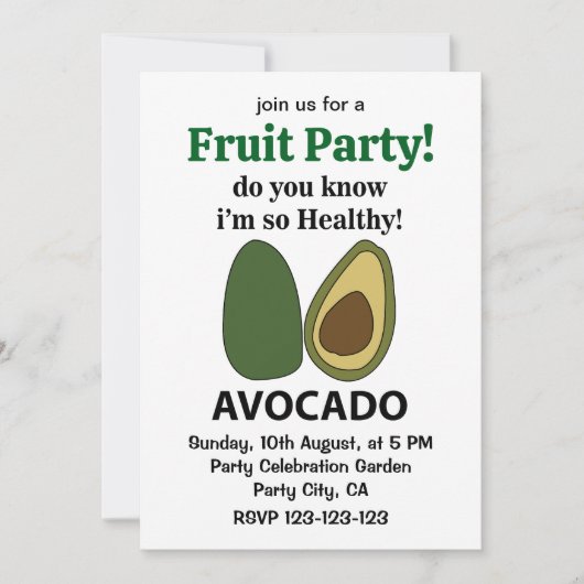 Avocado Weet je dat ik zo gezond ben Avocado? Kaart (Voorkant)