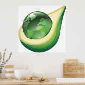 Avocado Wereldbol Poster (Keuken)