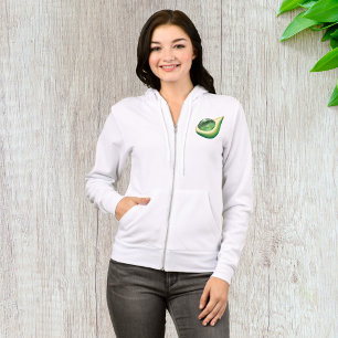 Avocado Wereldbol Vrouwen Full-Zip Hoodie