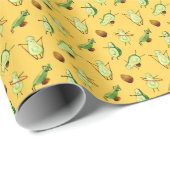 Avocado Workout: Leuk Waterverf Patroon Cadeaupapier (Rol Hoek)