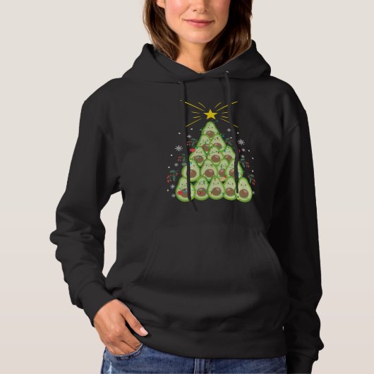 Avocado Xmas Tree Holiday  Avocado  Christmas Hoodie (Voorkant)