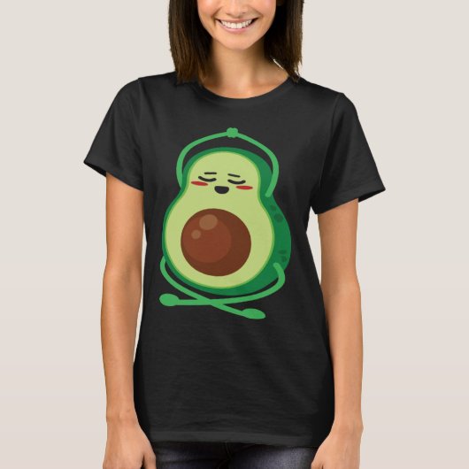 Avocado Yoga Cute Meditation Workout Exercise Vega T-shirt (Voorkant)