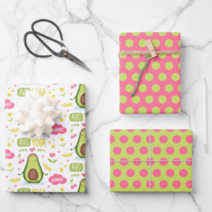 Avocado Yoga Wrapping Paper Set van 3