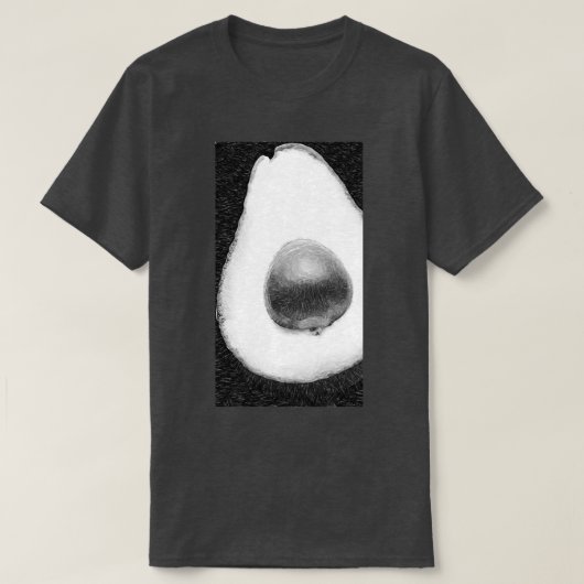 Avocado zwart-wit t-shirt (Design voorkant)