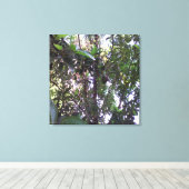 Avocadoboom - Donkergroene rand Canvas Afdruk (Insitu (Houten vloer))