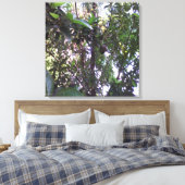 Avocadoboom - Donkergroene rand Canvas Afdruk (Insitu (Slaapkamer))