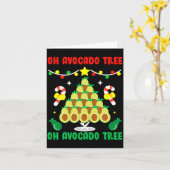 Avocadoboom Grappig Eten Vegan Kerstcadeau Kaart (Gele Bloem)