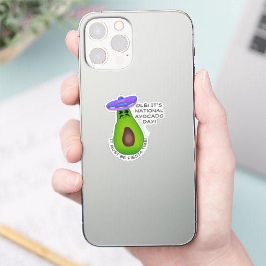 Avocadoman Met Sombrero Sticker (Telefoon)