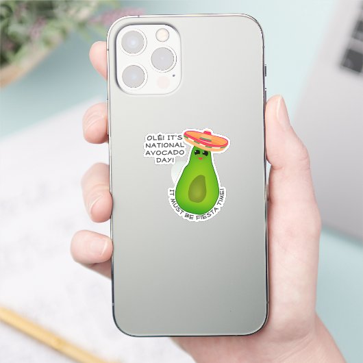 Avocadomeisje Met Sombrero Sticker (Telefoon)