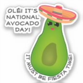 Avocadomeisje Met Sombrero Sticker (Voorkant)