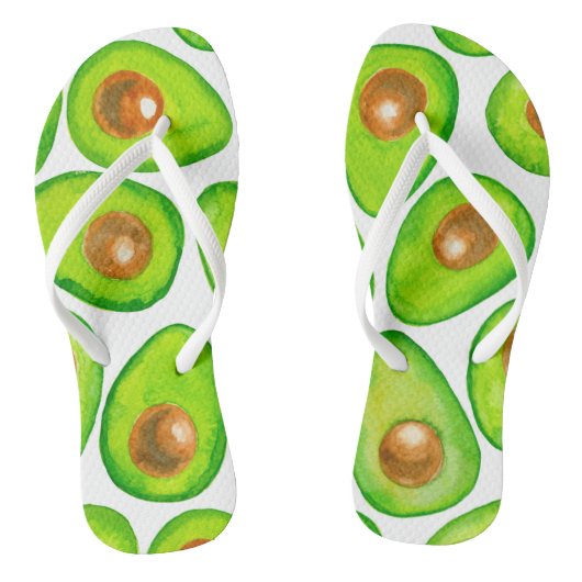 Avocadopartjes waterverf teenslippers (Voetbed)
