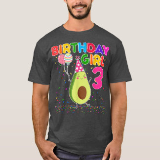 Avocados 3e verjaardag meisje 3 jaar oud Avocados  T-shirt