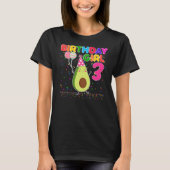 Avocados 3rd Birthday Girl 3 Years Old T-shirt (Voorkant)