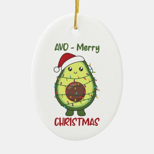 Avocados Adult Clot Keramisch Ornament (Voorkant)