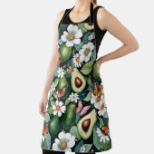 Avocados Bloemen met Vlinders Zwart Schort (Insitu)