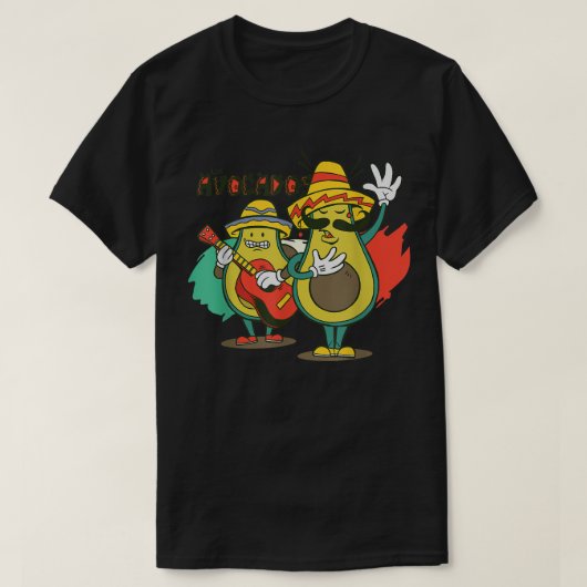 Avocados die gitaren spelen t-shirt (Design voorkant)