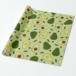 Avocados en bladeren cadeaupapier