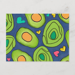 Avocados en harten briefkaart