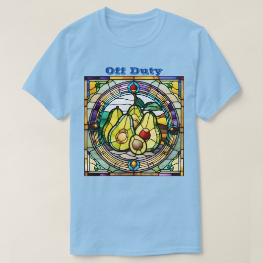 Avocado's Glas in lood Off Duty T-shirt (Design voorkant)