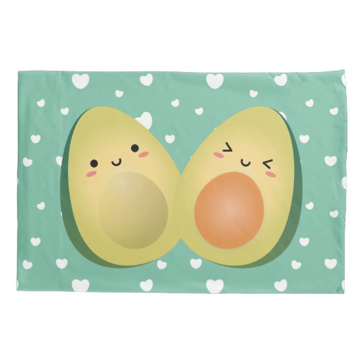 Avocados in Love Funny Couple Laten we Avocuddle Kussensloop (Achterkant)