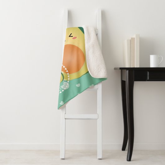 Avocados in Love Funny Couple Laten we Avocuddle Sherpa Deken (In situ)
