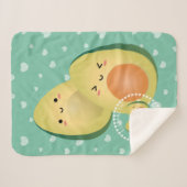 Avocados in Love Funny Couple Laten we Avocuddle Sherpa Deken (Voorkant (horizontaal))