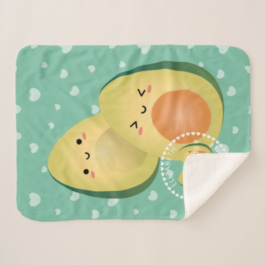 Avocados in Love Funny Couple Laten we Avocuddle Sherpa Deken (Voorkant (horizontaal))