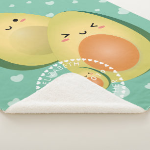 Avocado's in Love Grappig Stel Laten we Avocuddlen Sherpa Deken