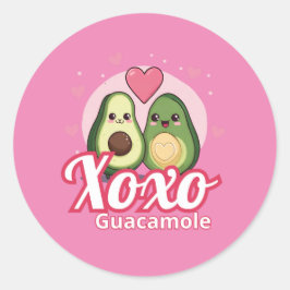Avocados in love, Valentine day Ronde Sticker