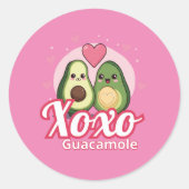 Avocados in love, Valentine day Ronde Sticker (Voorkant)