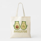 Avocado's Kawaii Cat & Avocado Tote Bag (Achterkant)