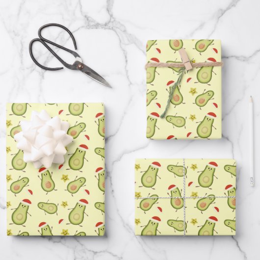 Avocados & Kerstmis Inpakpapier Vel (Voorkant)