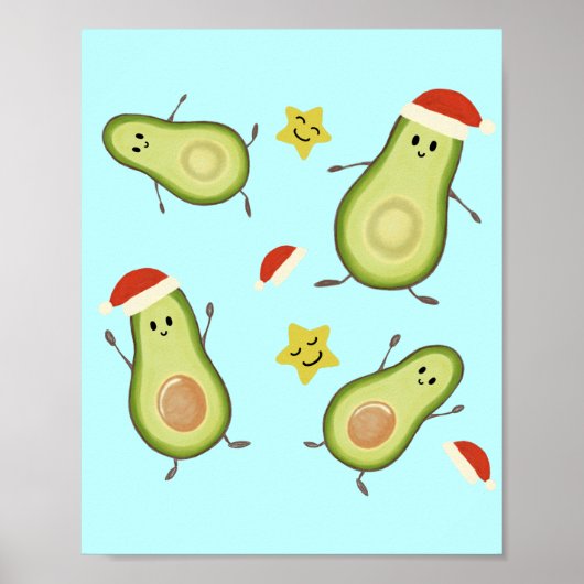 Avocados & Kerstmis Poster (Voorkant)