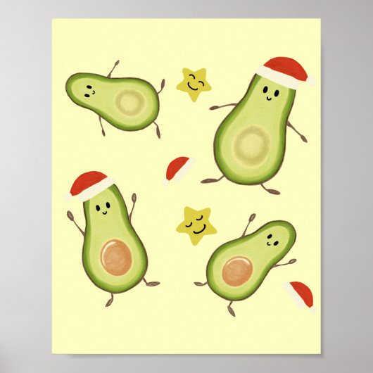Avocados & Kerstmis Poster (Voorkant)