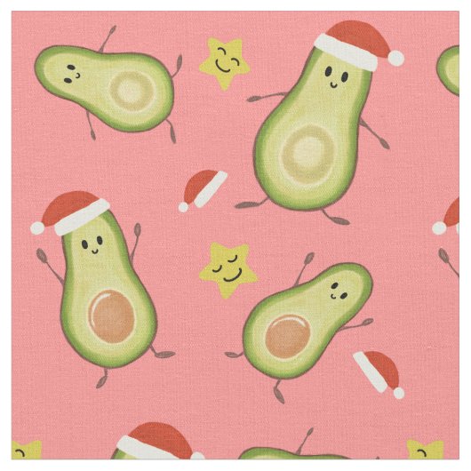 Avocados & Kerstmis Stof (Close Up)