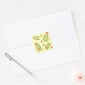 Avocados & Kerstmis Vierkante Sticker (Envelop)