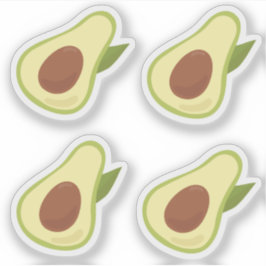 Avocado's leuk retro stijl pastelgroene set sticker