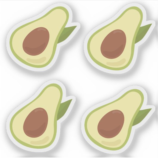 Avocado's leuk retro stijl pastelgroene set sticker (Voorkant)