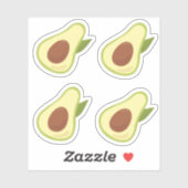 Avocado's leuk retro stijl pastelgroene set sticker (Vel)