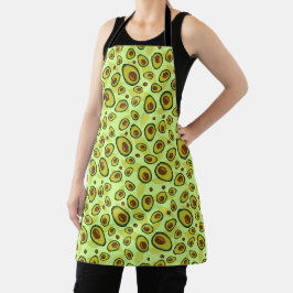 Avocados Lime Green Fruit gepatterd Schort