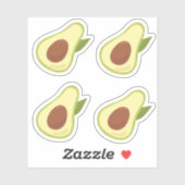Avocados pretro-stijl pastel groene set sticker (Vel)